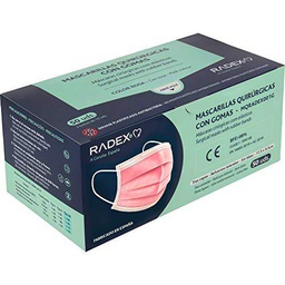 RADEX 85005053. Caja de 50 Mascarillas Quirúrgicas Tipo IIR con Gomas