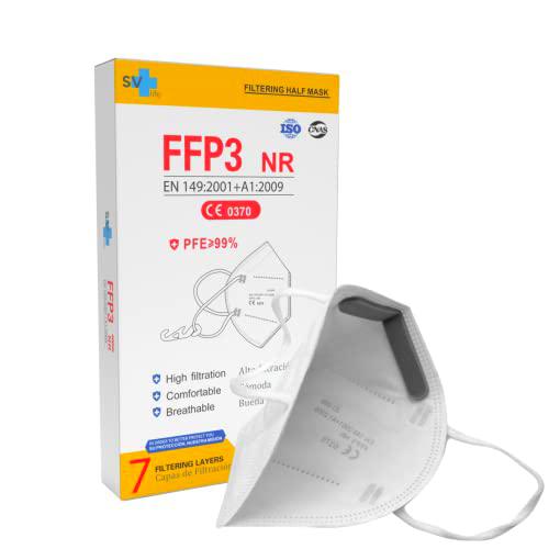 20 uds. Mascarilla FFP3 de 7 capas, Homologada CE | Alta Protección >99% | Envase individual
