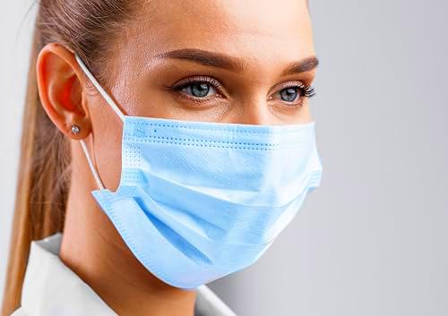 Protector bucal médico tipo IIR | mascarilla quirúrgica | 50 piezas | BFE &gt; 98% | EN14683:2019 | Certificado CE (Azul)