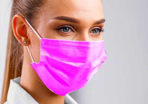 Protector bucal médico tipo IIR | mascarilla quirúrgica | 50 piezas | BFE &gt; 98% | EN14683:2019 | Certificado CE (Fucsia)