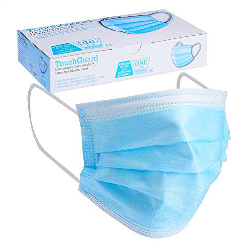 Touchguard Mascarillas desechables de triple capa, tipo IIR