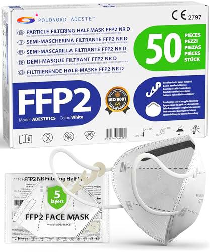 ADESTE - 50 Mascarillas FFP2 Blancas con Certificado CE