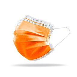 60 mascarillas QUIRÚRGICAS ITALIANAS infantiles CE tipo II y eficacia filtración ≥99% EQUIPO MÉDICO hecho Italia Mascarilla quirúrgica Naranja