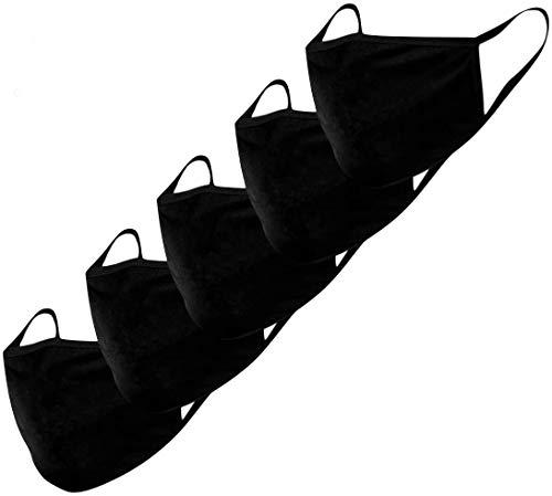 Boolavard 5 Pack de máscaras faciales de algodón, antipolvo