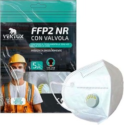 VENTUX SAFETY EQUIPMENT Mascarilla FFP2-blanco-con Válvula de Exhalación