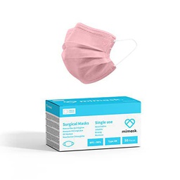 MiMask Mascarillas Quirúrgicas Tipo IIR, ROSA, 50 unidades