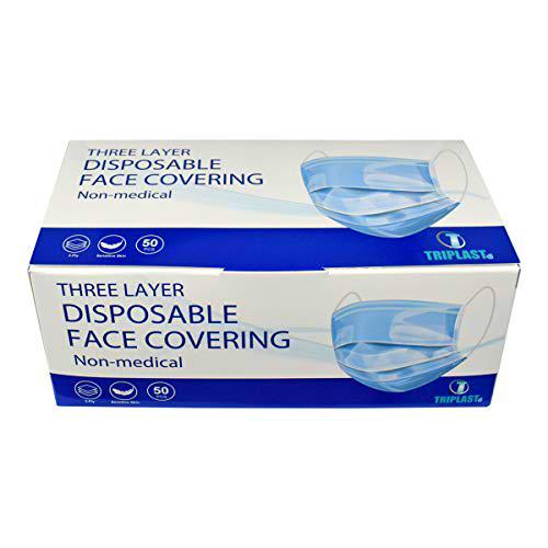 Triplast Mascarillas desechables de 3 capas | Pack de 50 unidades