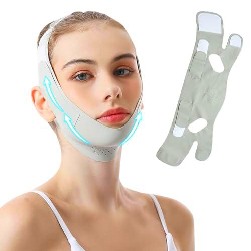 YeahBoom Máscara de línea V reutilizable,Mascarillas faciales,Cinturón adelgazante facial,Correa reutilizable para la barbilla,Mascarilla facial adelgazante en forma de V,Doble mentón reductor Facial
