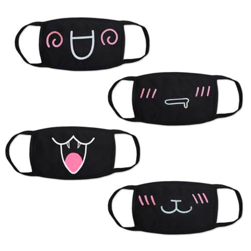 YAZWUR 4 Mascarillas de Tela Anime Cartoon Femboy con Diseño Emotivo
