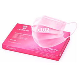 CRAZYCHIC - 102 Mascarilla Quirúrgica Desechable Rosa Homologada CE EN14683 Tipo IIR